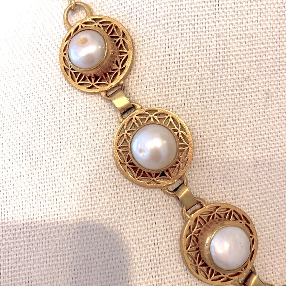 Ruby & Pearl Statement Necklace - Picture 7 of 10